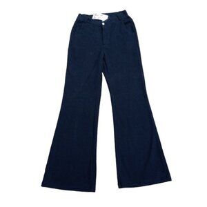 Halara knit zippered black flare pants sz S NEW